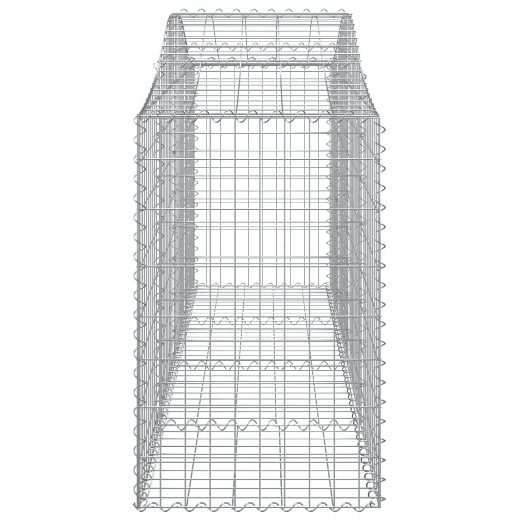 vidaXL Arched Gabion Basket 200x50x80/100 cm Galvanised Iron