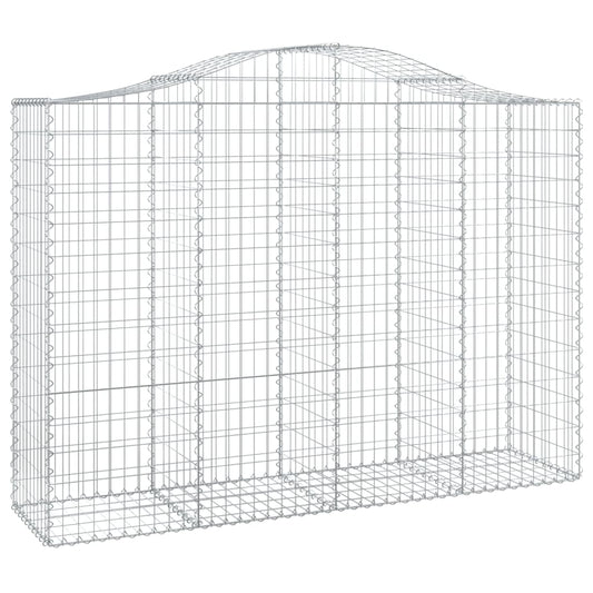 vidaXL Arched Gabion Basket 200x50x140/160 cm Galvanised Iron