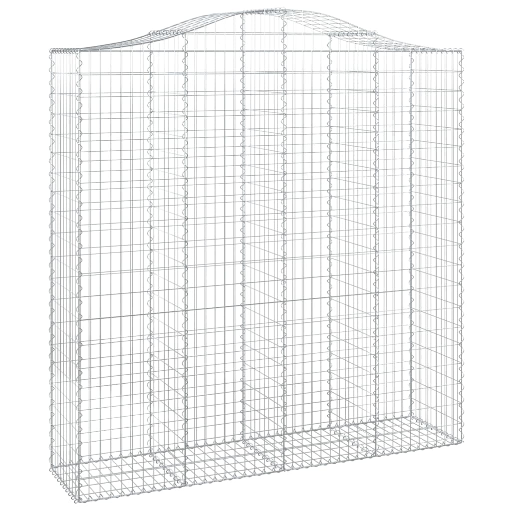 vidaXL Arched Gabion Basket 200x50x200/220 cm Galvanised Iron
