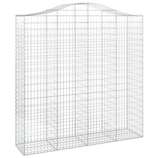 vidaXL Arched Gabion Basket 200x50x200/220 cm Galvanised Iron