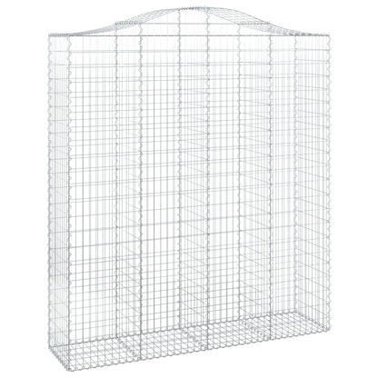 vidaXL Arched Gabion Basket 200x50x220/240 cm Galvanised Iron