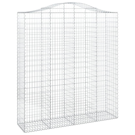 vidaXL Arched Gabion Basket 200x50x220/240 cm Galvanised Iron