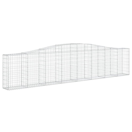 vidaXL Arched Gabion Basket 400x30x80/100 cm Galvanised Iron