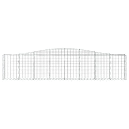 vidaXL Arched Gabion Basket 400x30x80/100 cm Galvanised Iron