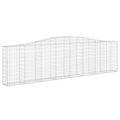 vidaXL Arched Gabion Basket 400x30x100/120 cm Galvanised Iron