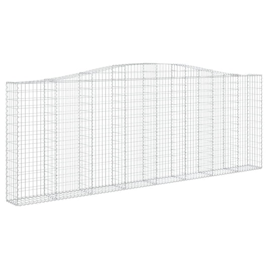 vidaXL Arched Gabion Basket 400x30x140/160 cm Galvanised Iron