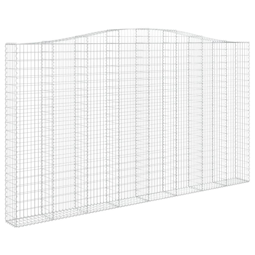 vidaXL Arched Gabion Basket 400x30x220/240 cm Galvanised Iron