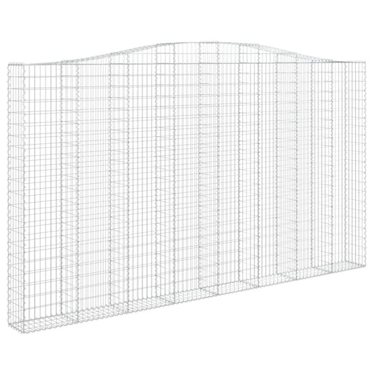 vidaXL Arched Gabion Basket 400x30x220/240 cm Galvanised Iron