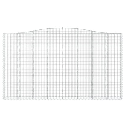 vidaXL Arched Gabion Basket 400x30x220/240 cm Galvanised Iron