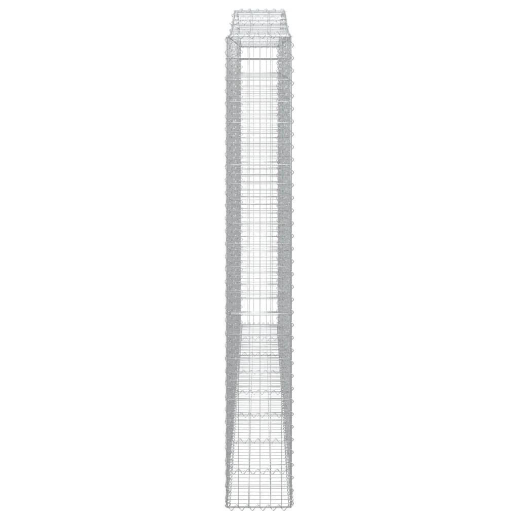 vidaXL Arched Gabion Basket 400x30x220/240 cm Galvanised Iron