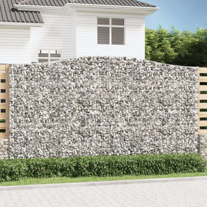 vidaXL Arched Gabion Basket 400x30x220/240 cm Galvanised Iron