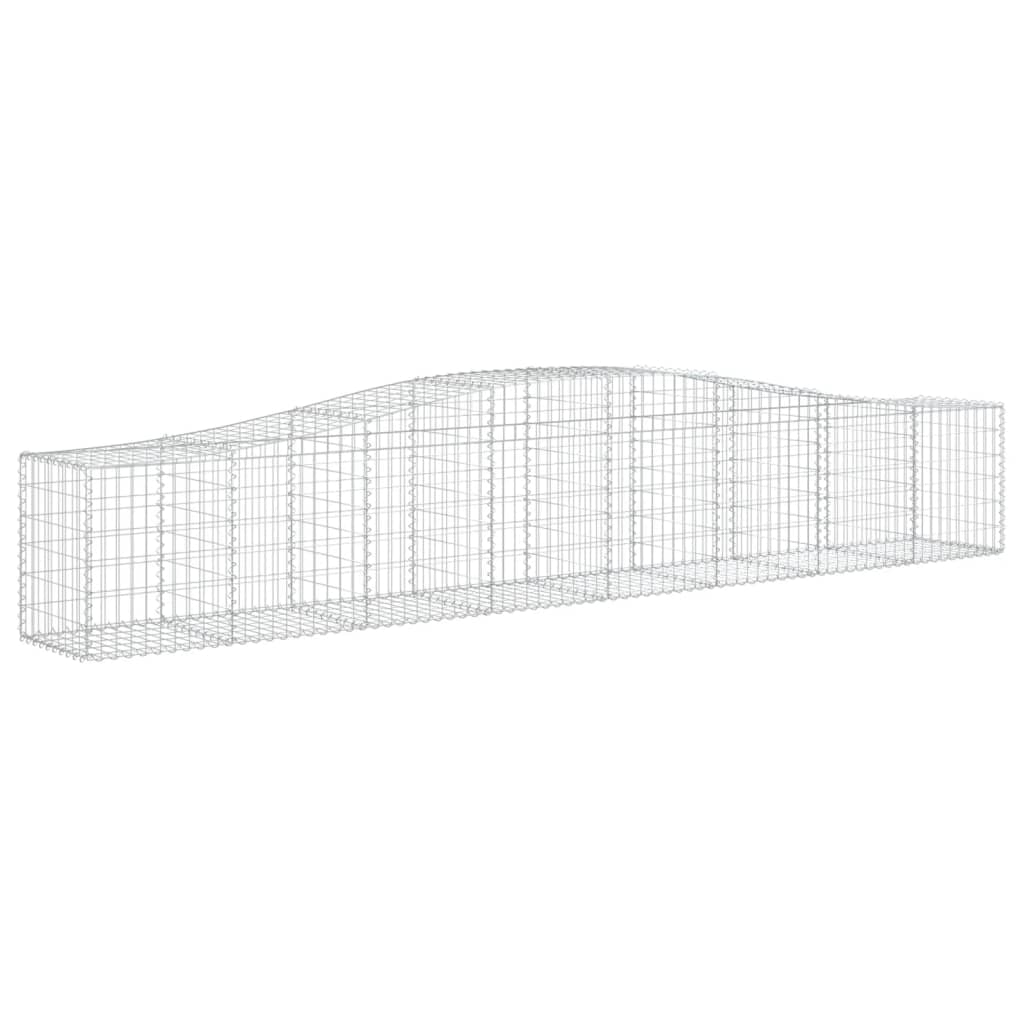 vidaXL Arched Gabion Basket 400x50x60/80 cm Galvanised Iron