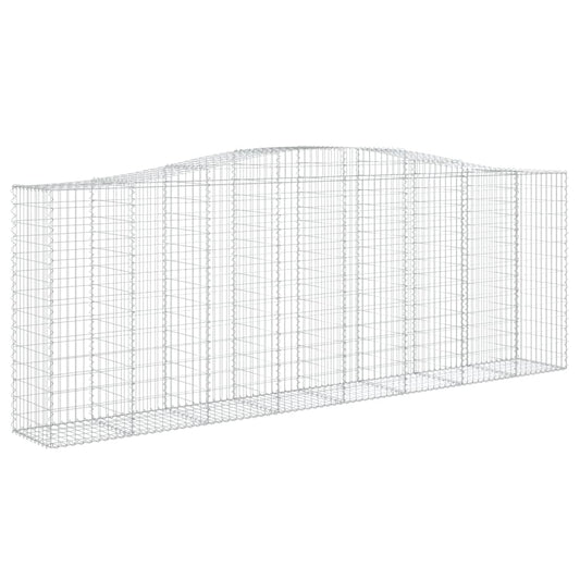 vidaXL Arched Gabion Basket 400x50x140/160 cm Galvanised Iron