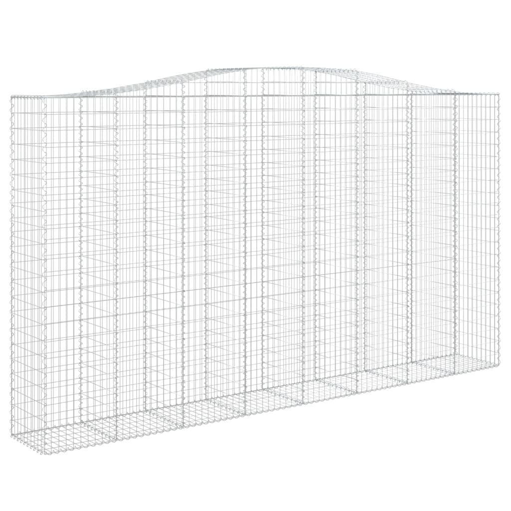 vidaXL Arched Gabion Basket 400x50x220/240 cm Galvanised Iron