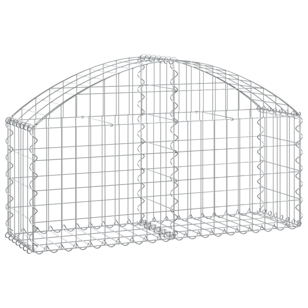 vidaXL Arched Gabion Basket 100x30x40/60 cm Galvanised Iron
