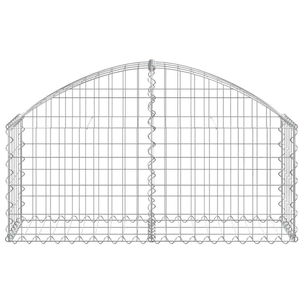 vidaXL Arched Gabion Basket 100x30x40/60 cm Galvanised Iron