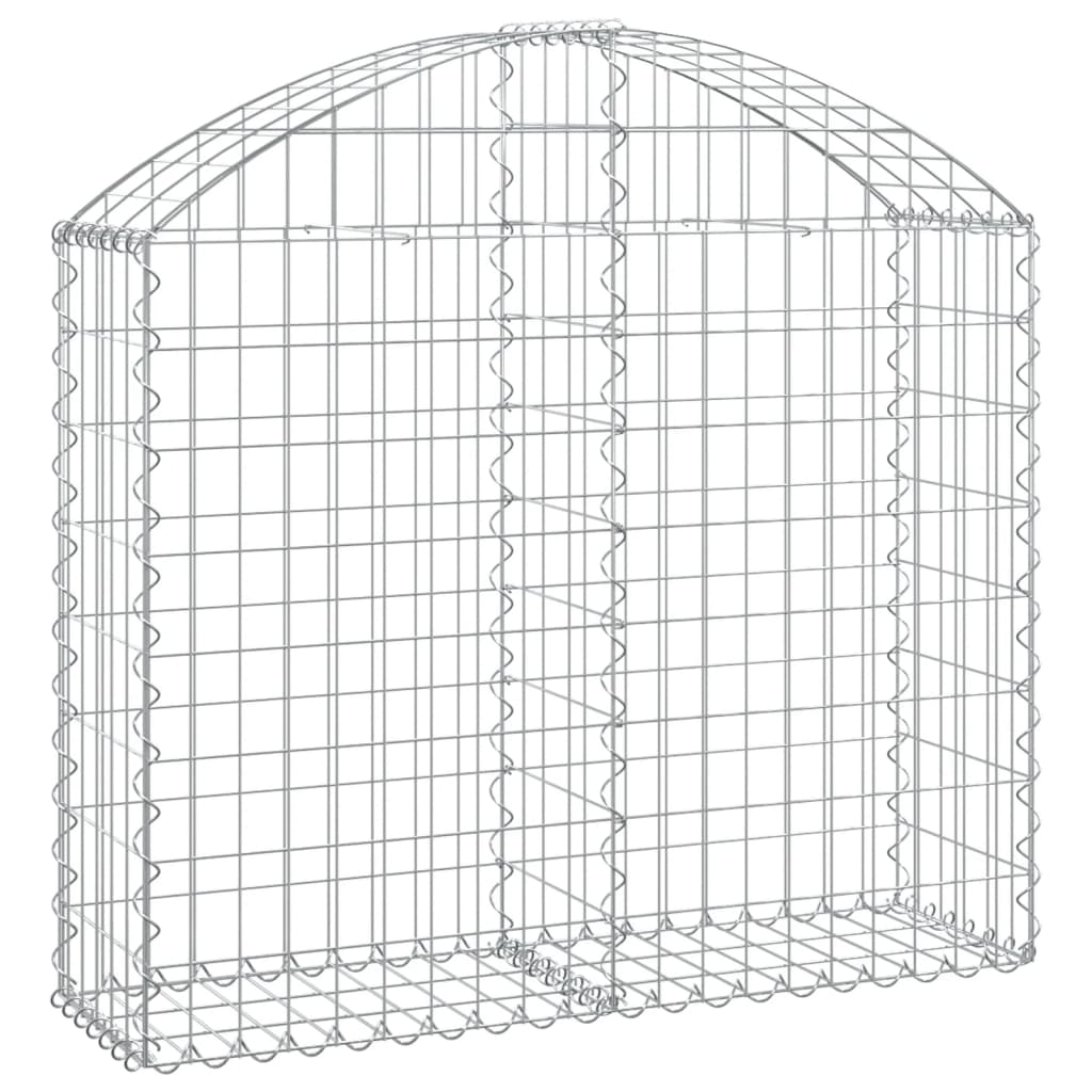 vidaXL Arched Gabion Basket 100x30x80/100 cm Galvanised Iron