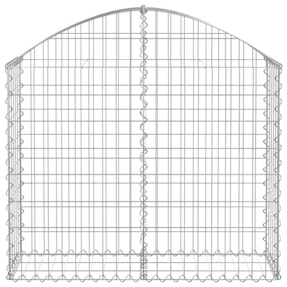 vidaXL Arched Gabion Basket 100x30x80/100 cm Galvanised Iron
