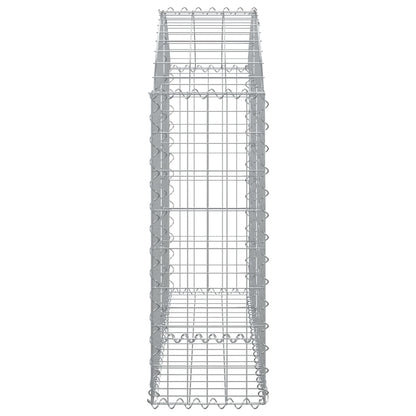 vidaXL Arched Gabion Basket 100x30x80/100 cm Galvanised Iron