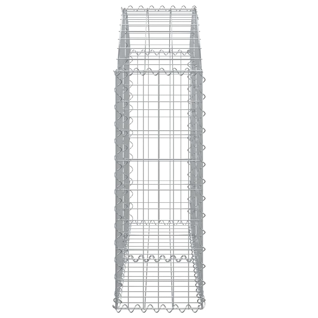 vidaXL Arched Gabion Basket 100x30x80/100 cm Galvanised Iron