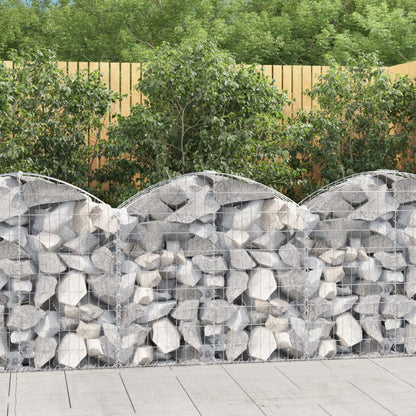 vidaXL Arched Gabion Basket 100x30x80/100 cm Galvanised Iron