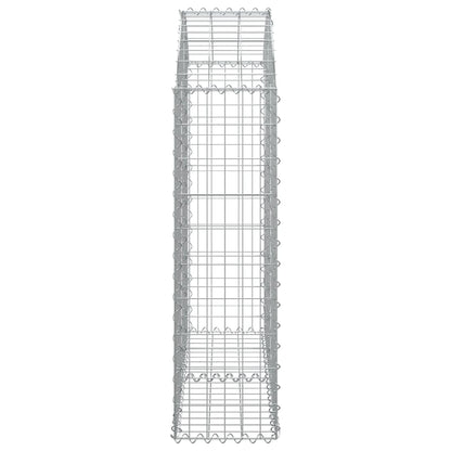 vidaXL Arched Gabion Basket 100x30x100/120 cm Galvanised Iron