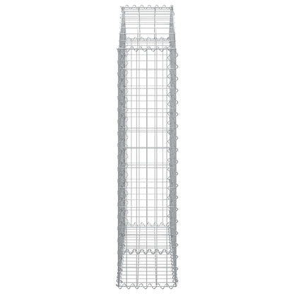 vidaXL Arched Gabion Basket 100x30x120/140 cm Galvanised Iron