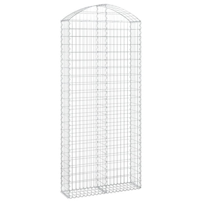 vidaXL Arched Gabion Basket 100x30x220/240 cm Galvanised Iron