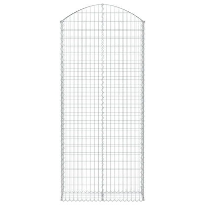 vidaXL Arched Gabion Basket 100x30x220/240 cm Galvanised Iron