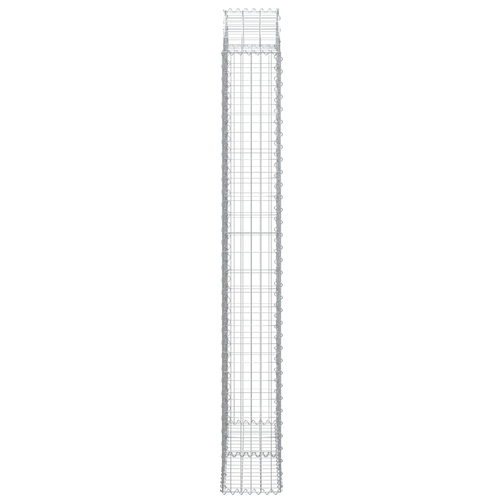 vidaXL Arched Gabion Basket 100x30x220/240 cm Galvanised Iron