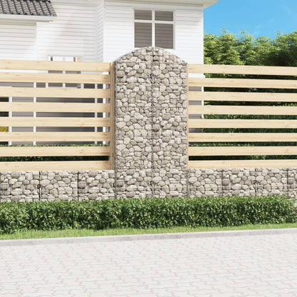 vidaXL Arched Gabion Basket 100x30x220/240 cm Galvanised Iron