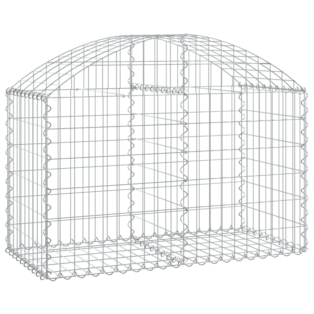vidaXL Arched Gabion Basket 100x50x60/80 cm Galvanised Iron