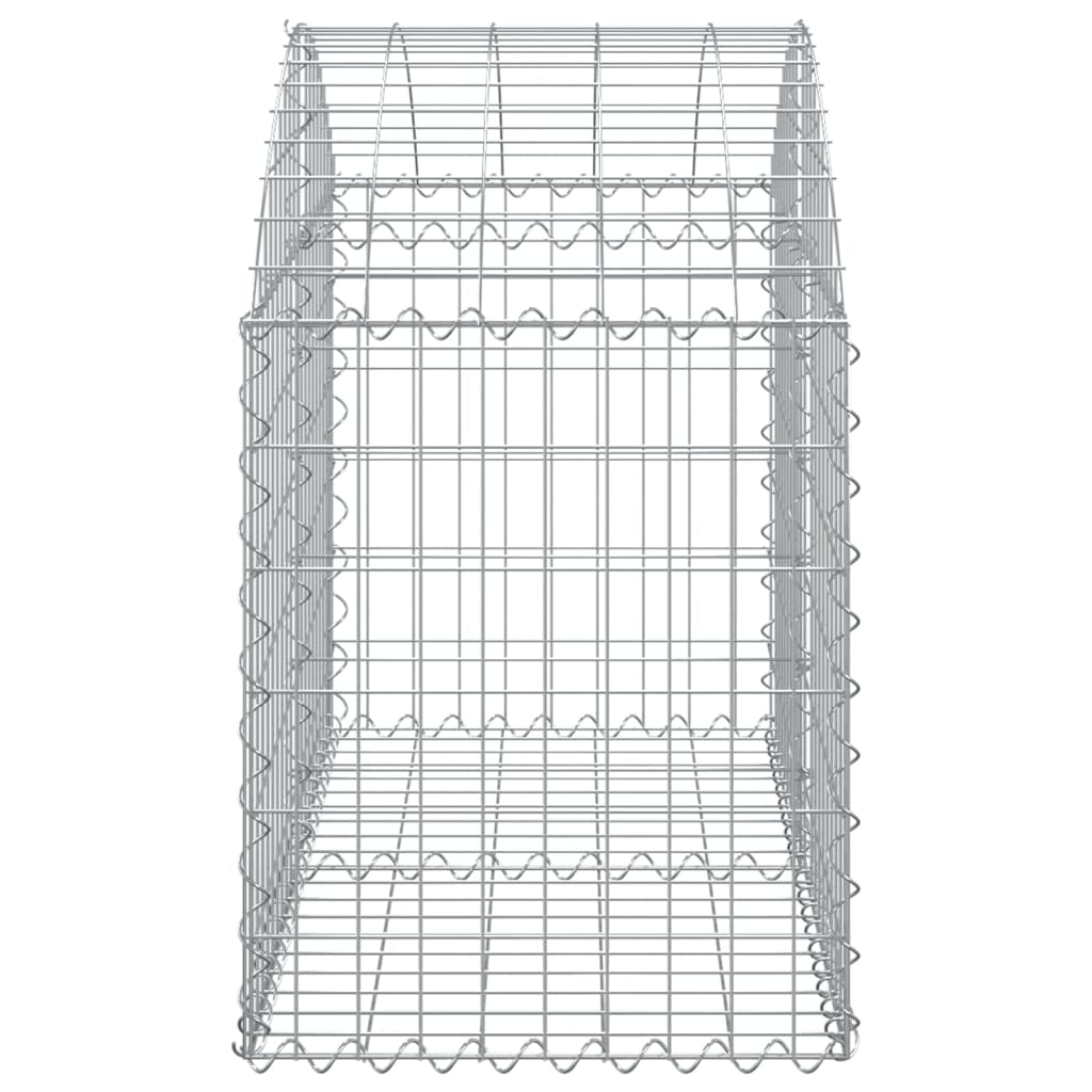 vidaXL Arched Gabion Basket 100x50x60/80 cm Galvanised Iron