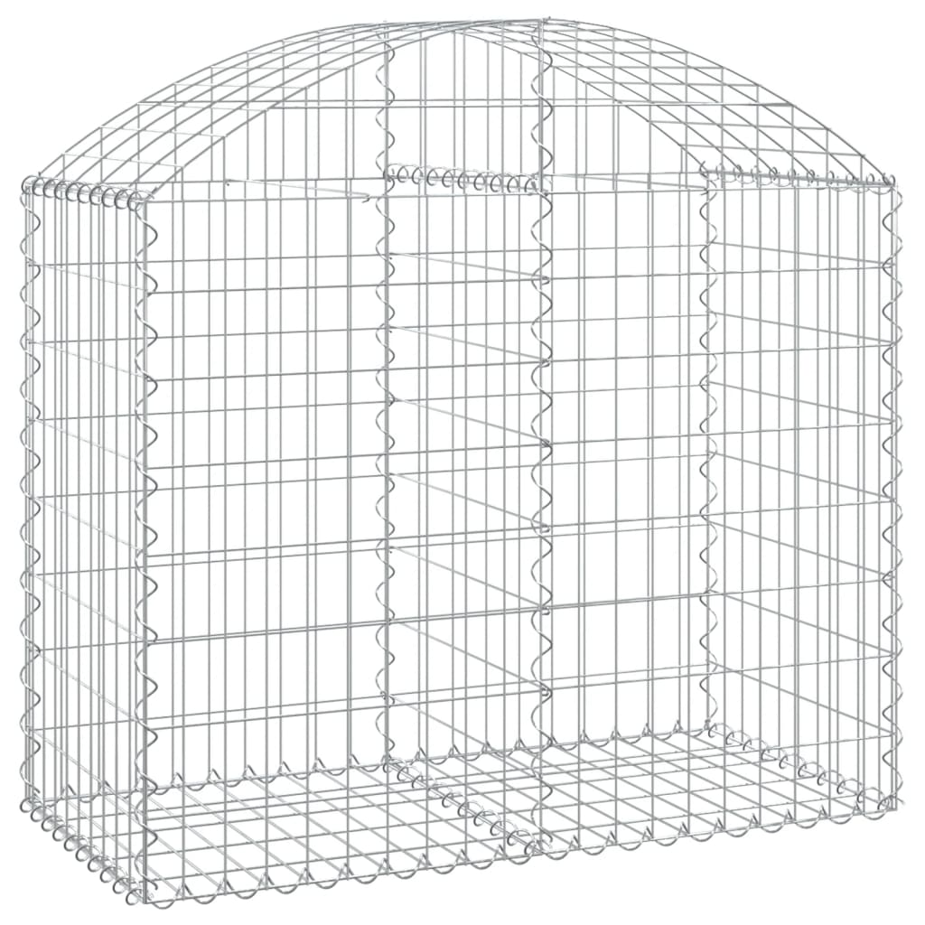 vidaXL Arched Gabion Basket 100x50x80/100 cm Galvanised Iron