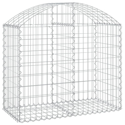 vidaXL Arched Gabion Basket 100x50x80/100 cm Galvanised Iron