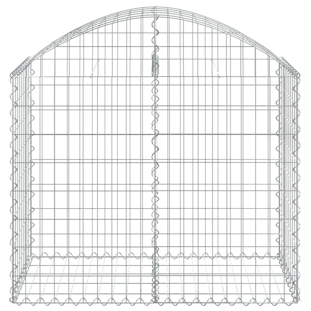 vidaXL Arched Gabion Basket 100x50x80/100 cm Galvanised Iron