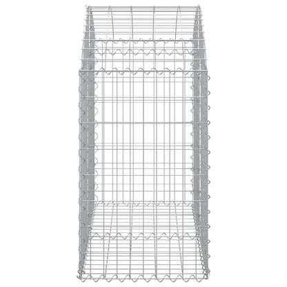 vidaXL Arched Gabion Basket 100x50x80/100 cm Galvanised Iron