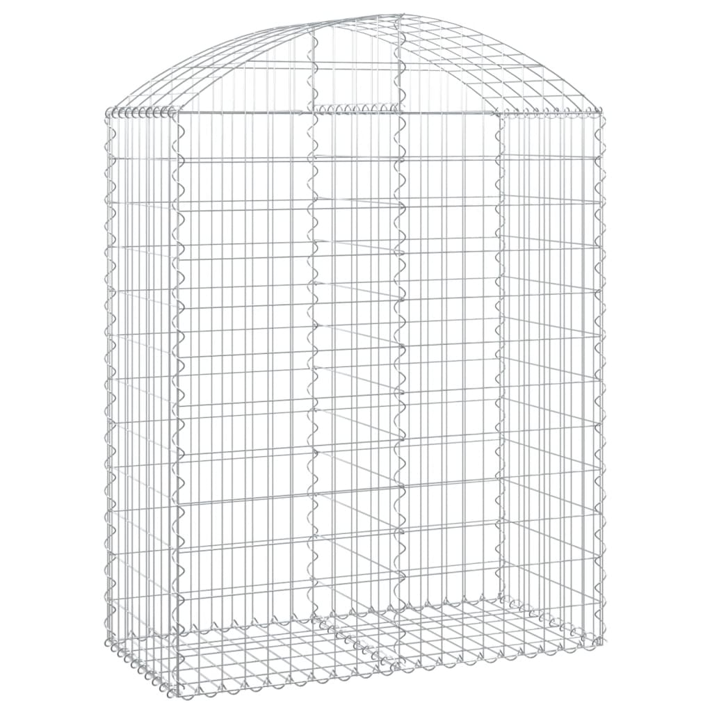 vidaXL Arched Gabion Basket 100x50x120/140 cm Galvanised Iron