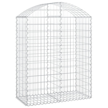 vidaXL Arched Gabion Basket 100x50x120/140 cm Galvanised Iron