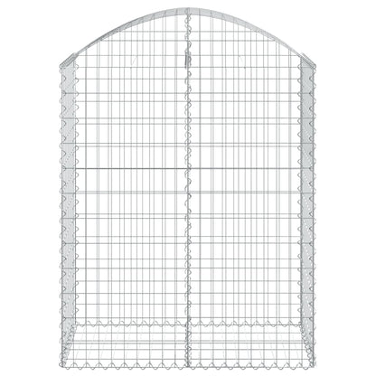 vidaXL Arched Gabion Basket 100x50x120/140 cm Galvanised Iron