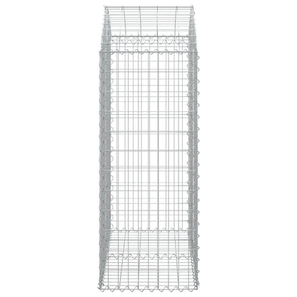 vidaXL Arched Gabion Basket 100x50x120/140 cm Galvanised Iron