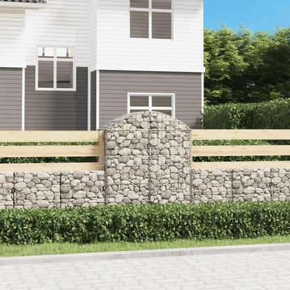 vidaXL Arched Gabion Basket 100x50x120/140 cm Galvanised Iron