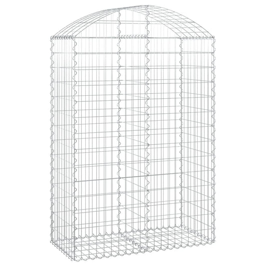 vidaXL Arched Gabion Basket 100x50x140/160 cm Galvanised Iron