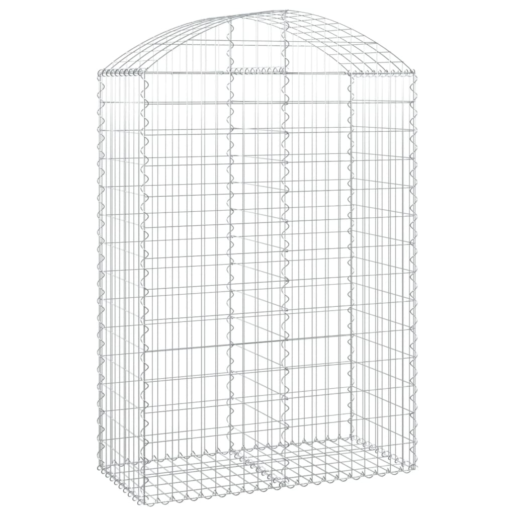 vidaXL Arched Gabion Basket 100x50x140/160 cm Galvanised Iron