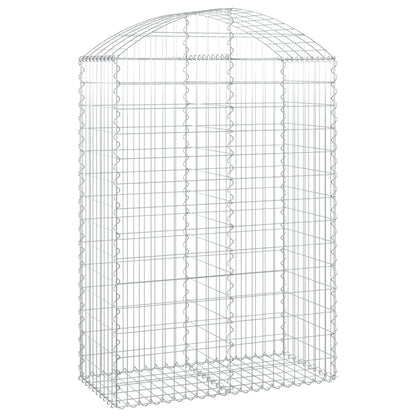 vidaXL Arched Gabion Basket 100x50x140/160 cm Galvanised Iron