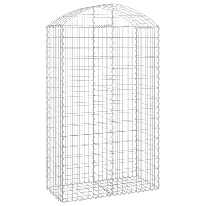 vidaXL Arched Gabion Basket 100x50x160/180 cm Galvanised Iron