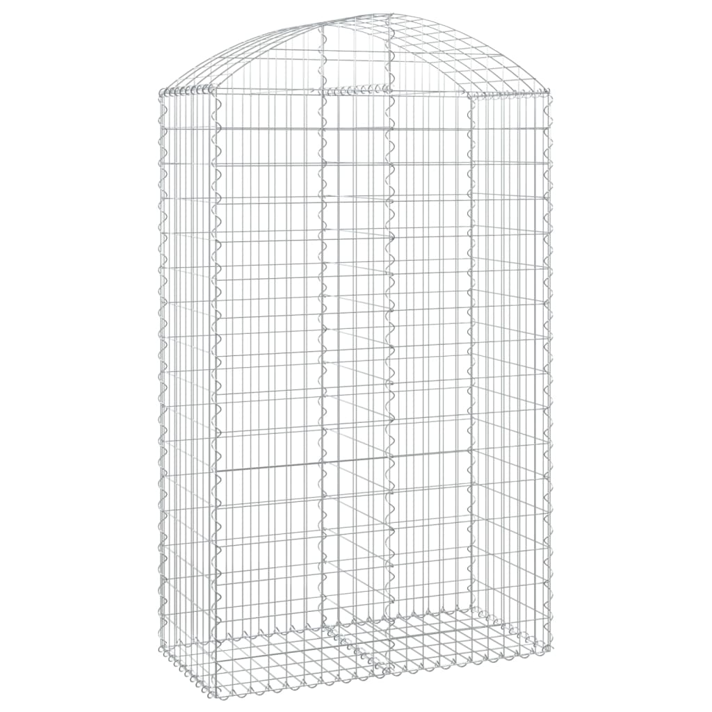 vidaXL Arched Gabion Basket 100x50x160/180 cm Galvanised Iron