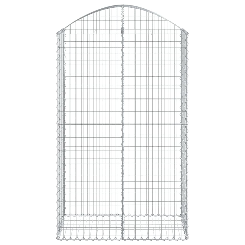 vidaXL Arched Gabion Basket 100x50x160/180 cm Galvanised Iron