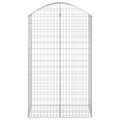 vidaXL Arched Gabion Basket 100x50x160/180 cm Galvanised Iron