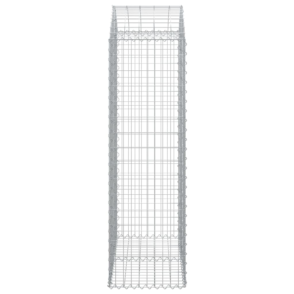 vidaXL Arched Gabion Basket 100x50x160/180 cm Galvanised Iron